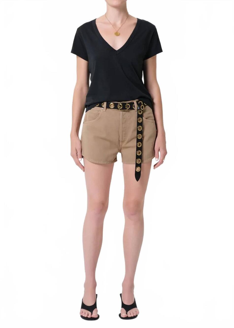 NEW CITIZENS OF HUMANITY abita high-rise shorts in golden tan